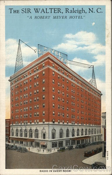 The Sir Walter Raleigh Hotel North Carolina Postcard