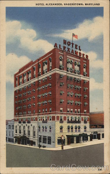 Hotel Alexander Hagerstown, MD Postcard