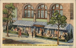 The George Washington Hotel Sidewalk Cafe Postcard