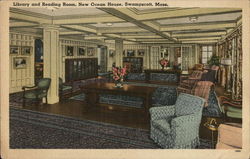 New Ocean House - Library and Reading Room Swampscott, MA Postcard Postcard Postcard