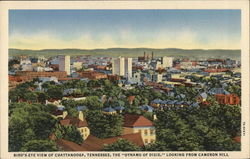 Birds Eye View of City Looking from Cameron Hill Postcard