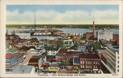 New Bedford Bridge and Harbor Fairhaven, MA Postcard Postcard Postcard