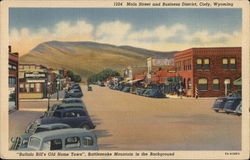 Main Street and Business District Cody, WY Postcard Postcard Postcard