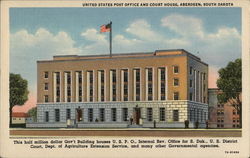 United States Post Office and Court House Aberdeen, SD Postcard Postcard Postcard