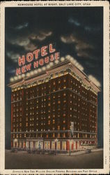 Newhouse Hotel at Night Salt Lake City, UT Postcard Postcard Postcard