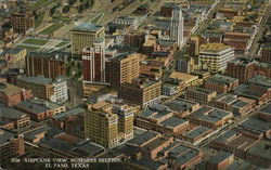 Airplane View, Business Section Postcard