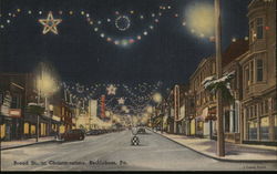 Broad Street at Christmastime Bethlehem, PA Postcard Postcard Postcard