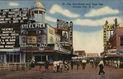 The Boardwalk near Steel Pier Atlantic City, NJ Postcard Postcard Postcard