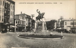 Lafayette Monument and Square Haverhill, MA Postcard Postcard Postcard