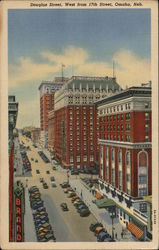 Douglas Street, West from 17th Street Omaha, NE Postcard Postcard Postcard