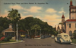 Cathedral Place, Plaza and Slave Market St. Augustine, FL Postcard Postcard Postcard