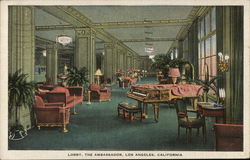 Lobby, The Ambassador Los Angeles, CA Postcard Postcard Postcard