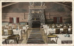 Dining Room Old Faithful Inn - Yellowstone Park Postcard