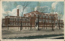 High School Muskegon Heights, MI Postcard Postcard Postcard