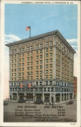 Stonewall Jackson Hotel Clarksburg, WV Postcard Postcard Postcard