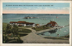 McKinley Bathing Beach and Milwaukee Yacht Club Postcard