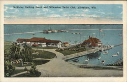 McKinley Bathing Beach and Milwaukee Yacht Club Postcard