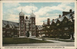 Courtyard and Gateway to University of Pennsylvania Postcard