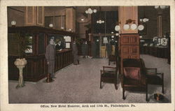 Office, New Hotel Hanover, Arch and 12th St. Postcard