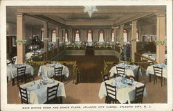 Main Dining Room and Dance Floor Atlantic City, NJ Postcard Postcard Postcard