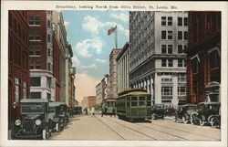 Broadway, looking North from Olive Street St. Louis, MO Postcard Postcard Postcard