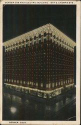 Denver Gas and Electric Building 15th and Champ Sts. Postcard