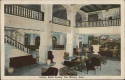 Lobby, Hotel Savery Des Moines, IA Postcard Postcard Postcard