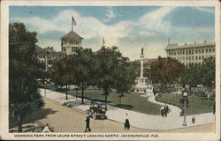 Hemming Park From Laura Street Looking North Jacksonville, FL Postcard Postcard Postcard