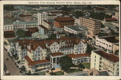 Bird's Eye View showing Halcyon Hotel Miami, FL Postcard Postcard Postcard