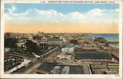 Looking East Over the Business Section Postcard