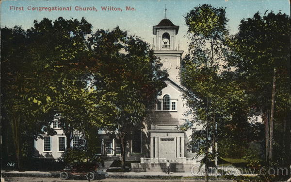 First Congregational Church Wilton, ME Postcard