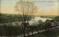 Lowell, Mass. View of Merrimac River Postcard