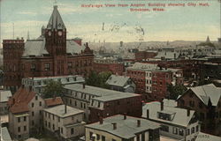 Birds - eye View from Anglim Building showing City Hall Postcard