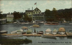 New Meadows Inn, from across River Bath, ME Postcard Postcard Postcard