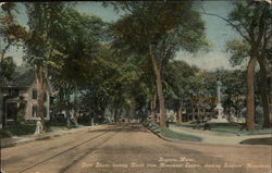 State Street, Looking North from Monument Square, showing Soldier's Monument Postcard