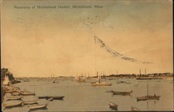 Panorama of Marblehead Harbor Postcard