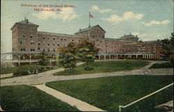 Driveway of Old Orchard House Postcard