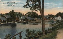 Boat Landing, Lake Pennesseewaussee Postcard