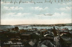 Portland and Harbor, SE From City Hall Postcard