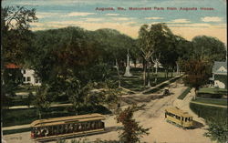 Monument Park from Augusta House Maine Postcard Postcard Postcard