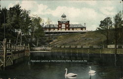 Pond and Casino at Merrymeeting Park Brunswick, ME Postcard Postcard Postcard