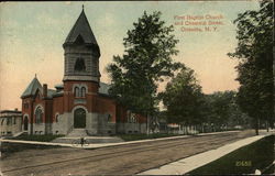 First Baptist Church and Chestnut Street Postcard