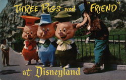 Three Pigs and "Friend" Disney Postcard Postcard Postcard