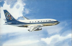 Olympic Airways Boeing 737-200 Aircraft Postcard Postcard Postcard