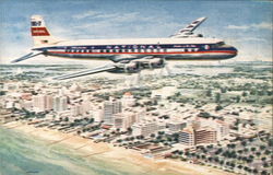 National Airlines DC-7 Postcard