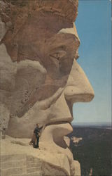 Lincoln's Head, Mt. Rushmore Keystone, SD Postcard Postcard Postcard