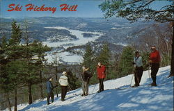 Hickory Hill - Skiing Postcard