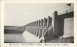 Spillway, Harlan County Dam Postcard