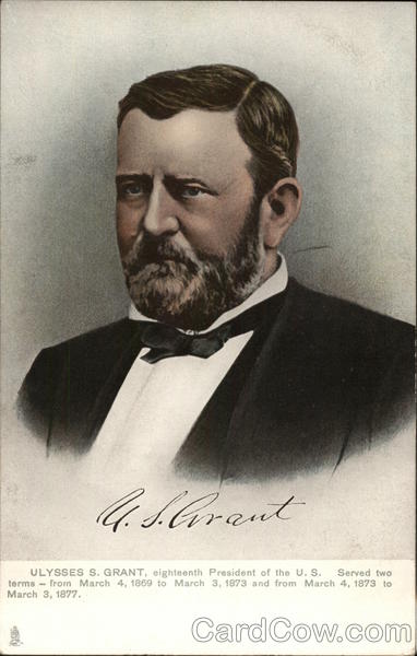 Ulysses S. Grant, eighteenth President of the US Served two terms ...