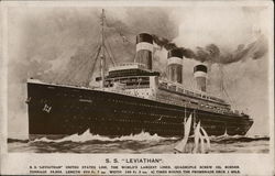 S.S. "Leviathan" Postcard